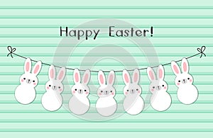 Cute Easter bunting with lovely bunnies for your decoration