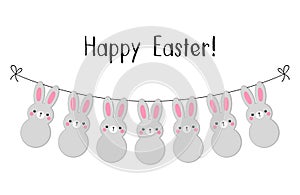 Cute Easter bunting with lovely bunnies for your decoration