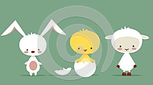 Cute easter characters