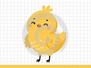 Cute easter chick . Easter vector illustration.