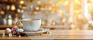 Cute easter coffee with copy space