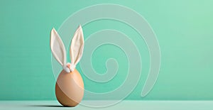 Cute easter egg with bunny ears abstract background