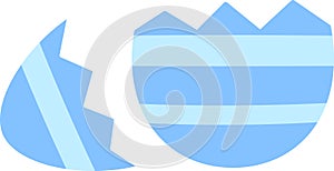 Cute Easter egg shell broken flat vector illustration Isolated. Hatched egg.