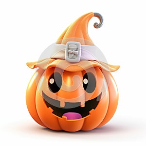 Cute Easter Jackolantern 3d Render With Princess Hat