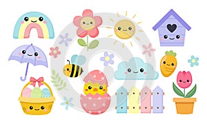Cute Easter spring collection clipart