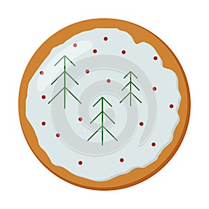 Cute Easter sugar cookie round vector illustration