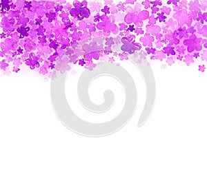 Cute easy drawing pink and purple flower on white background.