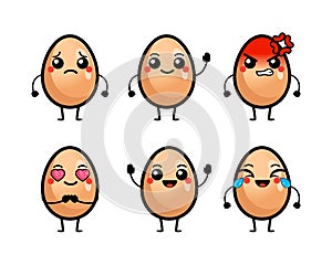 Cute egg characters vector illustration
