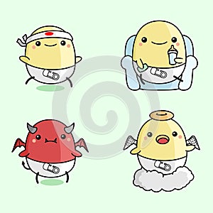 cute egg mascot logo vector illustration