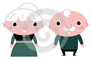 Cute elderly couple: grandmother and grandfather