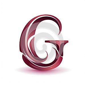 Maroon G Letter Logo With Swirls And Fluid-like Sculptures