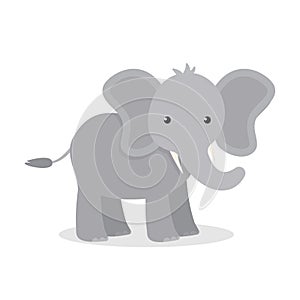 Cute elephant. Animal of Africa. Vector illustration in a flat style