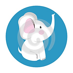 Cute elephant baby icon