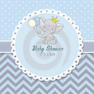 Cute elephant with balloons