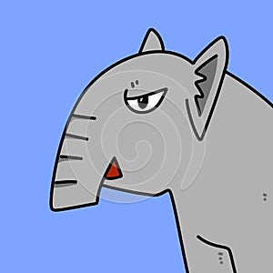 cute elephant cartoon on blue background