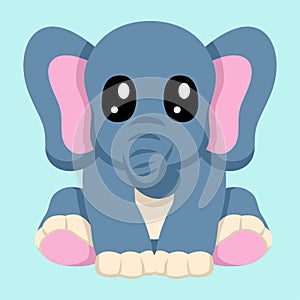 Cute elephant cartoon chibi style