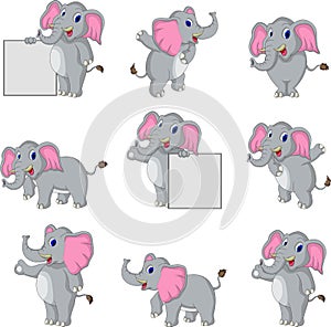 Cute elephant cartoon collection