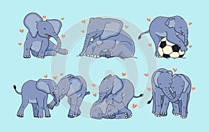 Cute elephant cartoon with funny pose. Animal vector icon illustration isolated on premium vector