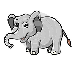 Cute elephant cartoon illustration isolated