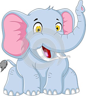 Cute elephant cartoon posing