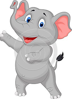 Cute elephant cartoon presenting