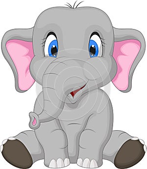 Cute elephant cartoon sitting