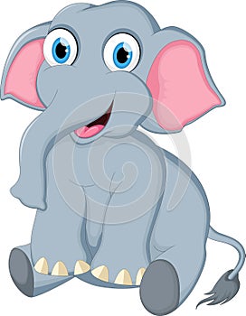 Cute elephant cartoon sitting for you design