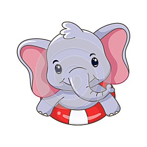 cute elephant cartoon smiling