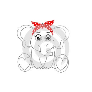 Cute elephant cartoon vector illustration