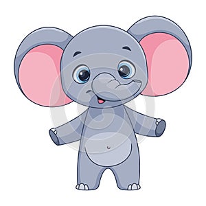 Cute Elephant Cartoon Vector Illustration