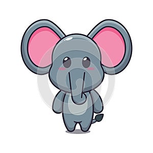 Cute elephant cartoon vector illustration.