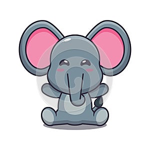 Cute elephant cartoon vector illustration.