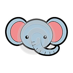 Cute elephant face cartoon