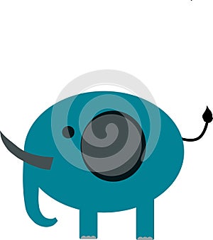 Cute elephant with flat design.vector illustration.