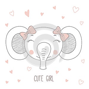 Cute elephant girl portrait