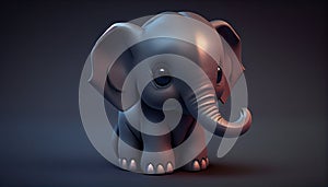 Cute elephant illustration in nature with animal trunk ,generative AI