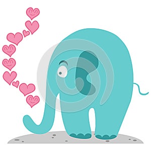 Cute elephant in love