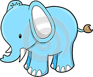 Cute Elephant Vector Illustration