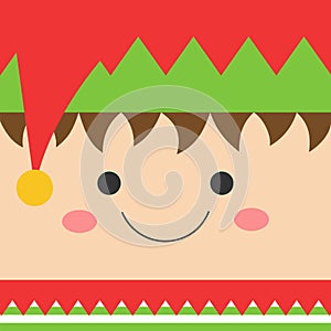 Cute elf head vector illustration icon