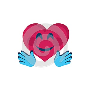 Cute Emoji Heart Shaped with hands