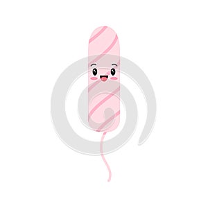 Cute emoji tampon women sanitary hygienic vector icon