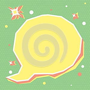 Cute empty speech bubble for children`s holiday. Used to decorate flyers, infographic, party invitation, scrapbook