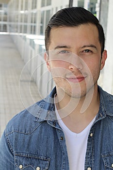 Cute ethnic male smiling