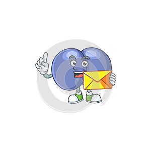 Cute face streptococcus pneumoniae mascot design bring brown envelope