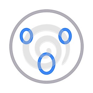 Cute face thin color line vector icon