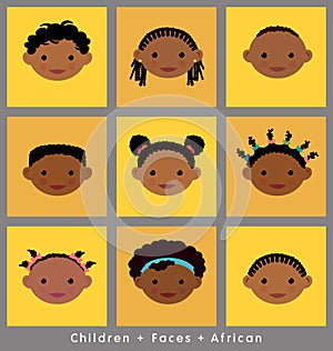 Cute faces of African children