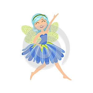 Cute Fairy In Dress Girly Cartoon Character