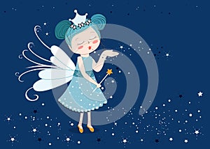 Cute fairy tale sending stars