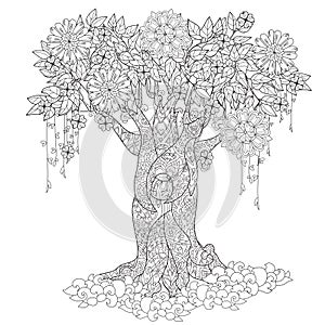 Cute fairy tale tree from magic forest