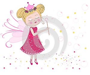 Cute fairytale soap bubbles vector background